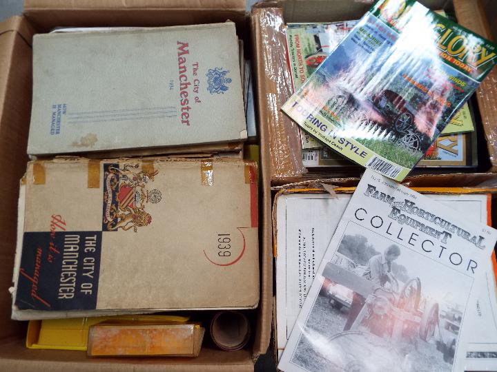 A quantity of vintage ephemera relating to transport and gardening, three boxes.