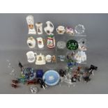 A mixed lot of ceramics and glassware to include Wedgwood, F Wessel, crested ware,