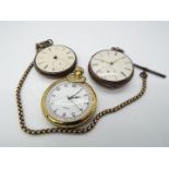 A silver cased pocket watch, Roman numerals to a white dial with subsidiary seconds dial,