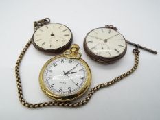 A silver cased pocket watch, Roman numerals to a white dial with subsidiary seconds dial,