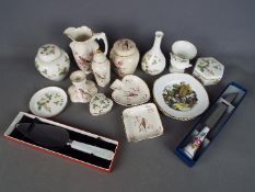A collection of ceramics to include Royal Worcester Palissy wares, Wedgwood and similar.