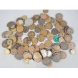 A quantity of UK coins including silver content examples.