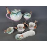 Franz - A quantity of Franz Fine Porcelain tea wares from the Papillon collection comprising teapot,