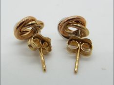 9ct gold - a pair of 9ct gold earrings with butterfly backs,