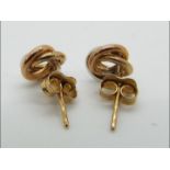 9ct gold - a pair of 9ct gold earrings with butterfly backs,