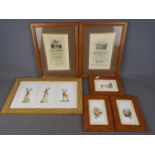 A collection of pictures of animals and two antique copper plate engravings all framed under glass.