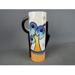 Lorna Bailey - A tall, slender jug in the Bursley Way pattern,