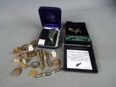 Costume Jewellery - a mixed lot of costume jewellery to include a 9ct gold front and back locket,