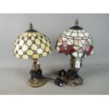 Two decorative Tiffany style table lamps, each approximately 38 cm (h).