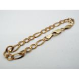 9kt gold - a rose and yellow 9ct gold bracelet, stamped to clasp 9KT, 375, weight 5.