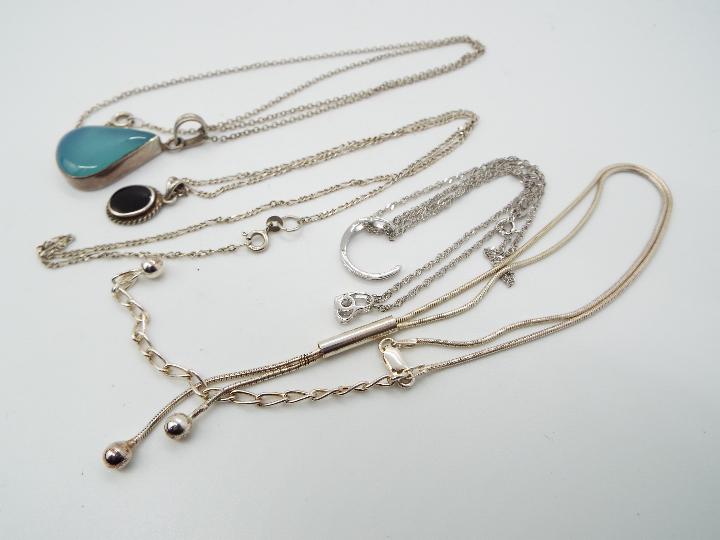 Four silver necklaces. - Image 3 of 3