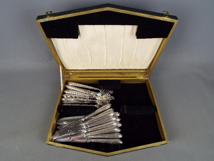 A canteen of Victorian silver cutlery, Sheffield assay 1843,