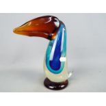 Attributed to Murano, a polychrome glass toucan,