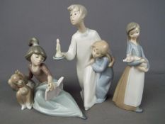 Lladro - Three Lladro figurines, largest approximately 20 cm (h).