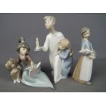 Lladro - Three Lladro figurines, largest approximately 20 cm (h).