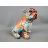 A resin figure depicting a Bulldog, seated, approx 22.