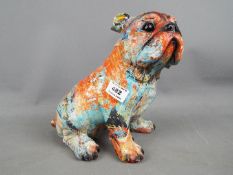 A resin figure depicting a Bulldog, seated, approx 22.