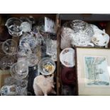 A mixed lot to include ceramics, glassware, pictures and similar, two boxes.
