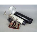 A Russian two draw telescope marked 'Typnct-3' contained in case,
