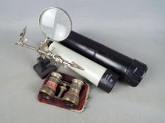 A Russian two draw telescope marked 'Typnct-3' contained in case,