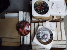 A large quantity of collector plates by Royal Doulton, Spode, Danbury Mint and similar, three boxes.