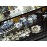 A quantity of blue and white dinner and tea wares and a small quantity of Hornsea Contrast pattern.