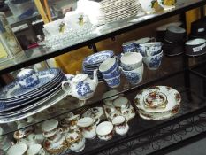 A quantity of blue and white dinner and tea wares and a small quantity of Hornsea Contrast pattern.