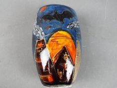 Anita Harris - a vase decorated in the 'Halloween' pattern, signed to the base,