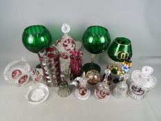 A collection of mixed glassware to include Murano, cut to clear, French glass vase and similar.