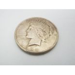 A 1922 silver 'Peace' dollar, San Francisco mint.