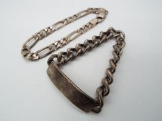 A hallmarked silver id bracelet 19.