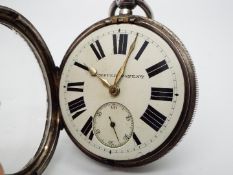 A Victorian hallmarked silver cased pocket watch, Chester assay 1898,