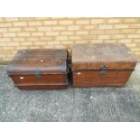 Two metal trunks, each approximately 45 cm x 71 cm x 50 cm.