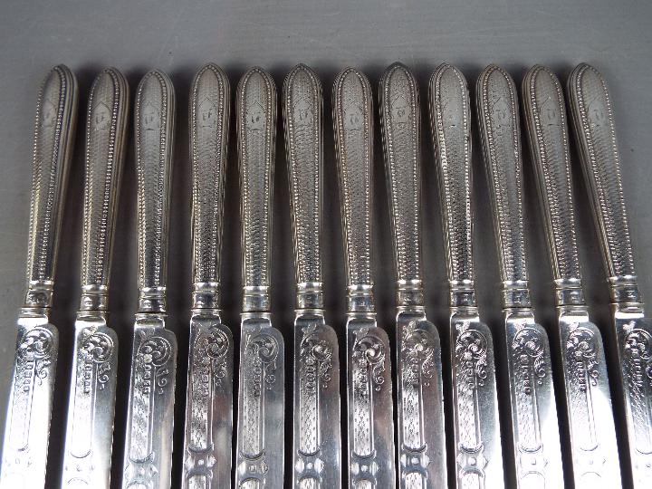 A canteen of Victorian silver cutlery, Sheffield assay 1843, - Image 5 of 5