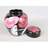 Moorcroft Pottery - a covered ginger jar decorated in the Bella Houston pattern,