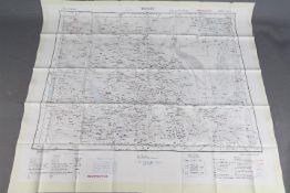 Cold War Silk Escape Map-Asia, 1952-. Double-sided showing Kerman and Birjand. Marked Sheet N.H.