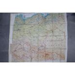 WW2 British Silk Escape Map of Europe- Double-sided, marked 43 E and 43 F.