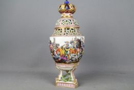 A European ceramic pot-pourri vase and cover,