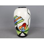 Lorna Bailey Pottery - a tall vase of ovoid form decorated in the Fantasia Cottage pattern,