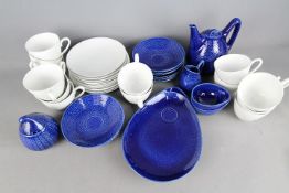 Swedish Ceramics - A collection of Rorstrand 'Blue Fire' ceramics by Hertha Bengtsson.