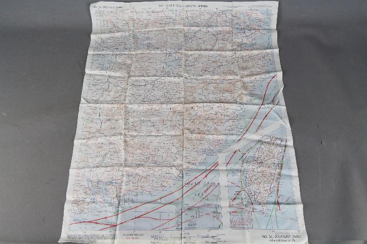 WW2 Silk Survival Chart, 1944 -US "AFF CLOTH MAP - Asiatic Series", double-sided, South East China, - Image 2 of 4