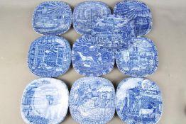 Swedish Ceramics - A collection of ten 1970's and 1980's Julen Rorstrand blue and white,