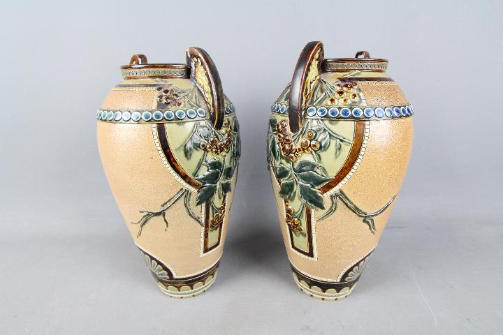 Doulton Lambeth - A pair of late 19th century, twin handled, - Image 2 of 4