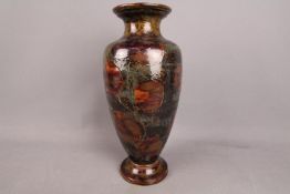 Royal Doulton - A large stoneware vase of baluster form (5458) decorated in the 'Autumn Leaves'