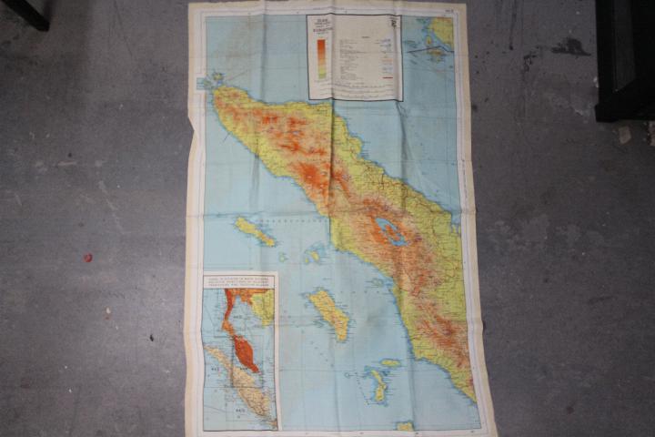 WW2 Silk Escape Map of Siam (Thailand), Malaya and Sumatra- Marked Sheet No. 44 E and F.