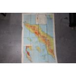 WW2 Silk Escape Map of Siam (Thailand), Malaya and Sumatra- Marked Sheet No. 44 E and F.