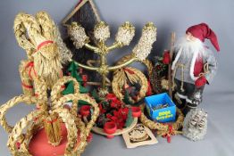 A collection of traditional Christmas decorations, Scandinavian and other.