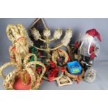 A collection of traditional Christmas decorations, Scandinavian and other.
