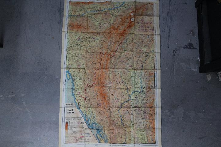 Rare WW2 RAF Silk Escape Map of India, etc. - Image 2 of 2