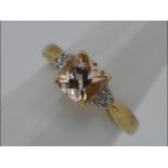 A lady's hallmarked 9 carat gold dress ring, three stone setting, size N + 1/2, approx 2.